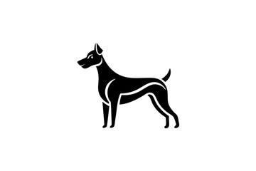 Minimalist dog logo icon design silhouette vector art illustration