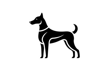 Minimalist dog logo icon design silhouette vector art illustration