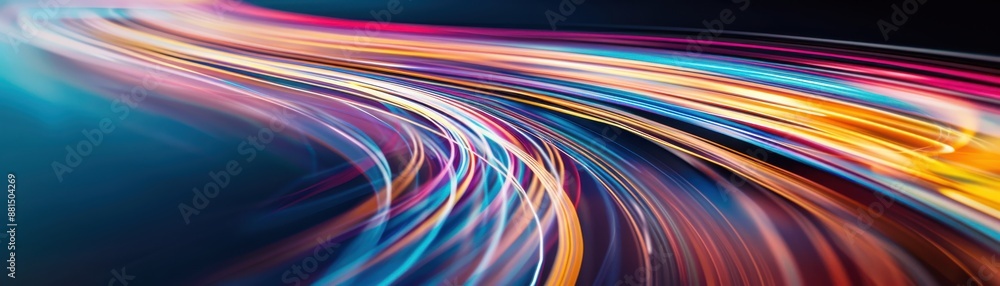 Aufkleber dynamic colorful light trails creating an abstract and vibrant background, perfect for technology an