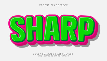 Fototapeta premium sharp 3d editable vector text effect, trendy text effect style