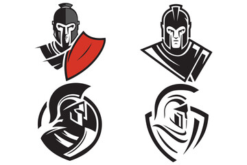 Spartan warrior Vector silhouette illustration.
