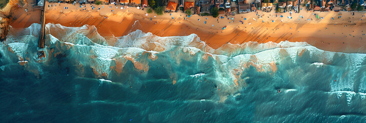 reflection in water,
Aerial view of la mariposa island in the style of atmospheric color washes
