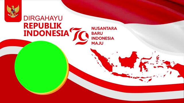 79th Indonesia independence day template for twibbon. Indonesia independence day template in red and white. Indonesia independence day template with waving flag