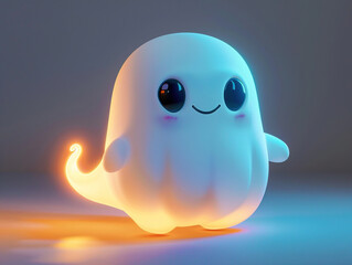 3d cute white ghost for Halloween