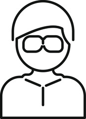 Obraz premium Line drawing of a young man with glasses and a hoodie, conveying a sense of youth and style