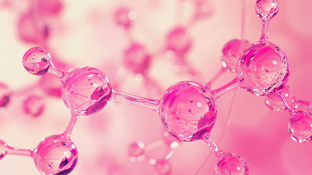Microscopic view of glycolate molecule against pink background