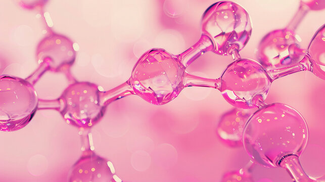 Microscopic view of glycolate molecule against pink background