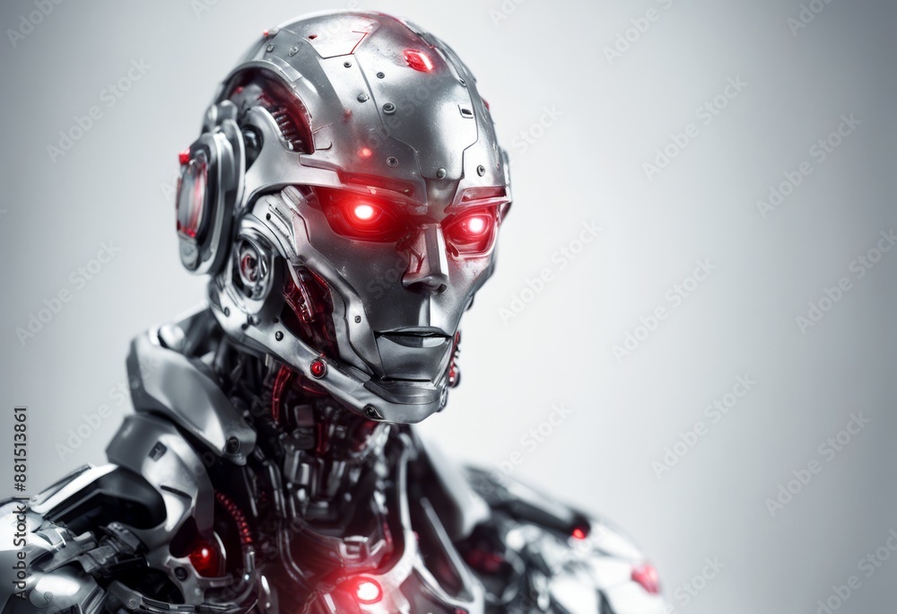 Poster helmet background cyborg design digital industrial ad robot symbol dimensional artificial render dan