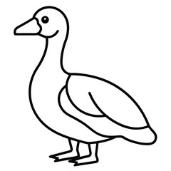 Egyptian Goose sits icon vector, Duck Editable Stroke Vector Line Icon, Goose Editable Stroke Vector Line Icon, 