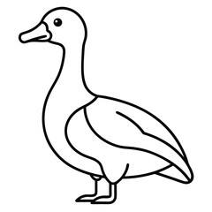 Egyptian Goose sits icon vector, Duck Editable Stroke Vector Line Icon, Goose Editable Stroke Vector Line Icon, 