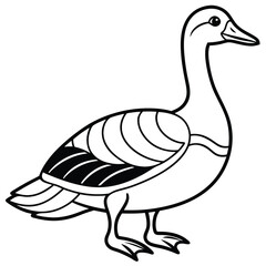Egyptian Goose sits icon vector, Duck Editable Stroke Vector Line Icon, Goose Editable Stroke Vector Line Icon, 