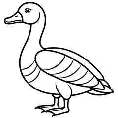 Egyptian Goose sits icon vector, Duck Editable Stroke Vector Line Icon, Goose Editable Stroke Vector Line Icon, 
