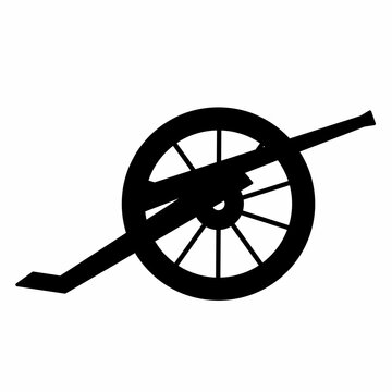 recommend clip art: Ancient cannon. Silhouette vector image