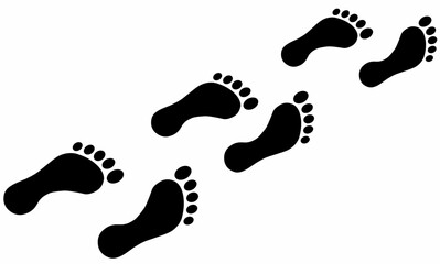 footprints, vector icon illustration. isolated on white background