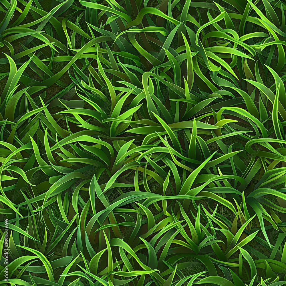 Poster a seamless pattern featuring a well-maintained grass texture, with evenly distributed blades and a v