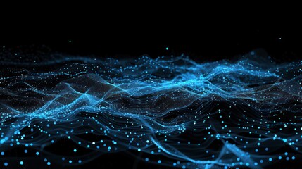 Naklejka premium Abstract Blue Digital Landscape