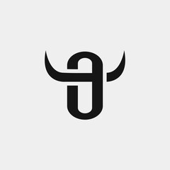 Simple letter O with horn logo concept. 