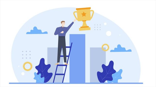 Employee of the month award illustrated business animated video