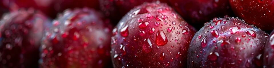 Abstract Wallpaper Featuring High-Value Economic Crops: Close-Up Details of Organic Fruits like Yinghong Plums. Ideal for Editorial Content and Book Covers, Highlighting Seasonal Health, Vitamin-Rich 