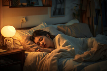 woman sleeping in bed