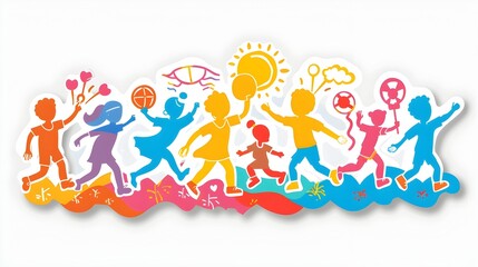 Fototapeta premium Joyful Community Sports Day with Colorful Group