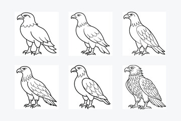 Fototapeta premium Golden Eagle full body vector illustrator, Hawk black icon, Hawk silhouette.