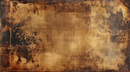 Aged paper with smudges marks and textured brown backdrop