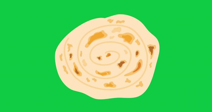 indian cuisine flatbread paratha food animation