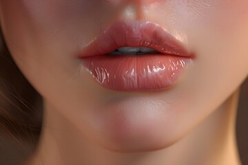 Fototapeta premium close up lips of woman, Generative AI
