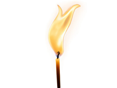 Flama de una vela delgada encendida