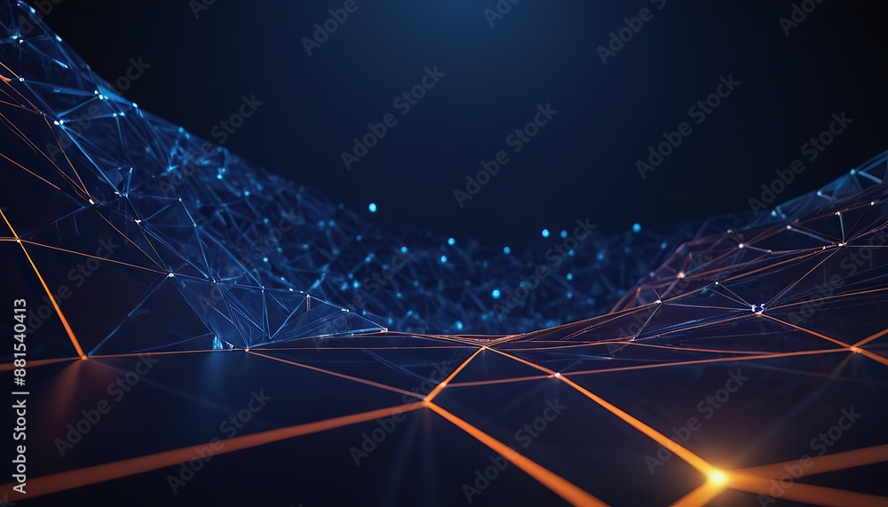 Aufkleber abstract network connections on dark background. technology and data visualization.180