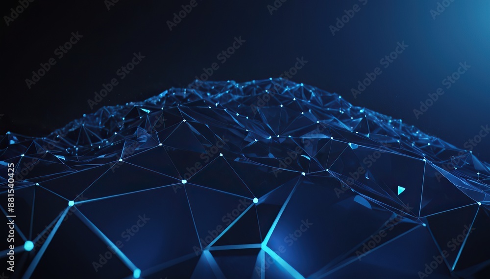 Aufkleber abstract network connections on dark background. technology and data visualization.180