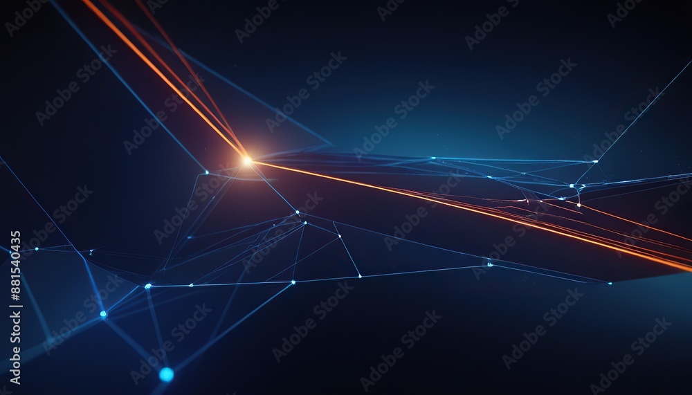 Aufkleber abstract network connections on dark background. technology and data visualization.180