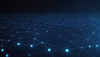 Obraz premium Futuristic geometric double data flow background with connecting dots and lines. Abstract digital background. Big data complex with connections. 3D rendering.