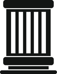 Simple and elegant black glyph icon of a classic column, perfect for projects related to history, architecture, or design