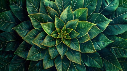 Fototapeta premium a green leaf abstract background, showcasing the intricate patterns and textures of foliage.