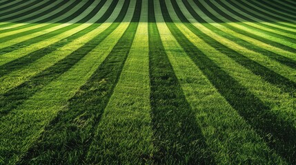 Striped perspective on green grass pattern