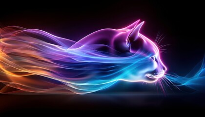 Fototapeta premium A vibrant digital artwork of a playful and mischievous cats tail by an unknown artist Dynamic