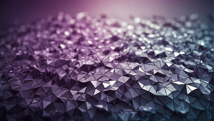Fototapeta premium close-up view of a textured surface composed of numerous small, triangular facets, with shades of purple, blue, and hints of pink.