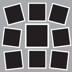9 photo collage template. vector illustration, new collections