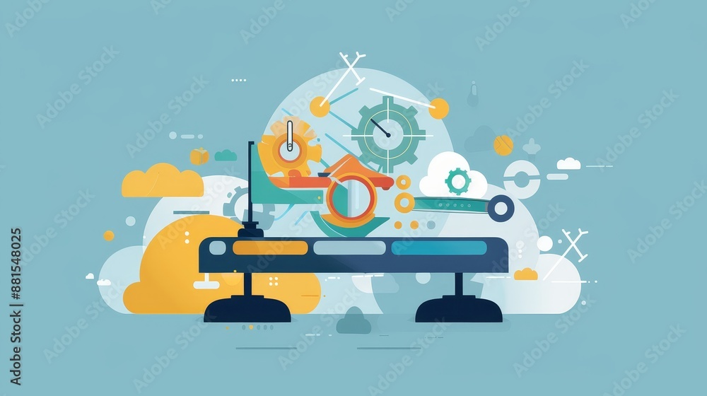 Poster cloud computing technology illustration - abstract illustration of cloud computing technology with s