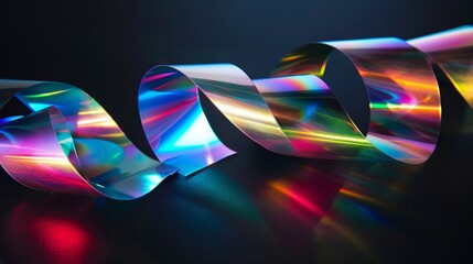 Bright Iridescent Chromatic Ribbon. Abstract background