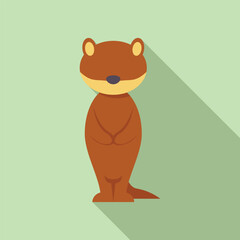 This cute cartoon otter is standing on its hind legs