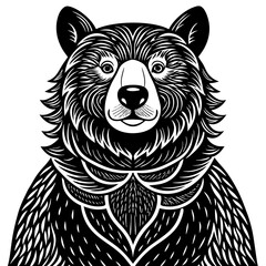 Adorable Yogi Bear Vector Illustration - Cartoon, Clipart, Line Art Design