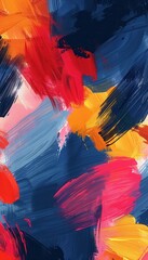 A colorful painting with a lot of brush strokes