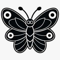 Butterfly Silhouette in Mariposa vector format only Black, Beautiful black and white butterfly isolated vector image