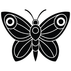Butterfly Silhouette in Mariposa vector format only Black, Beautiful black and white butterfly isolated vector image
