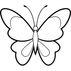 Butterfly Silhouette in Mariposa vector format only Black, Beautiful black and white butterfly isolated vector image