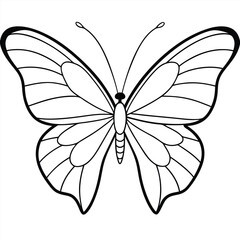 Butterfly Silhouette in Mariposa vector format only Black, Beautiful black and white butterfly isolated vector image