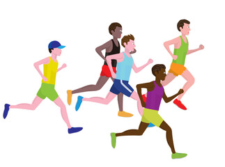 陸上競技の男子のマラソンのイラスト素材です。